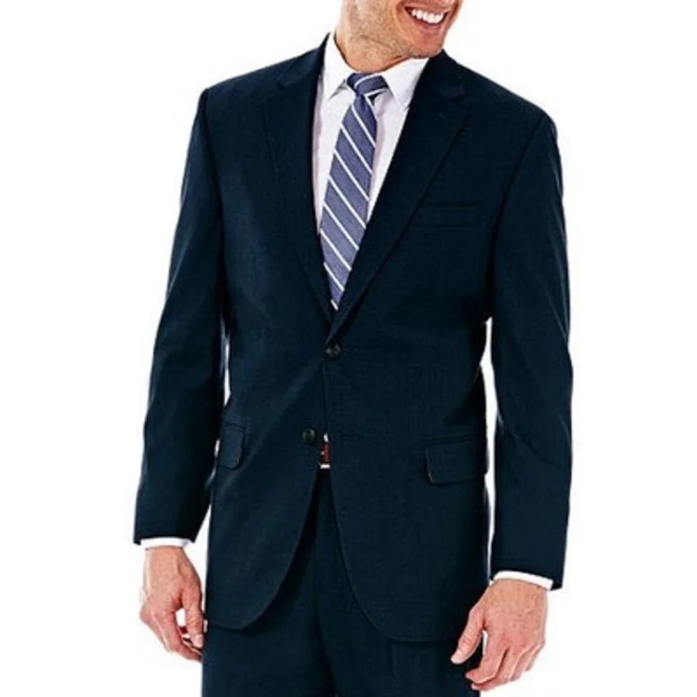 J. M. Haggar Premium Stretch Classic Fit Suit Jacket Men's 50 Dark Navy L/S